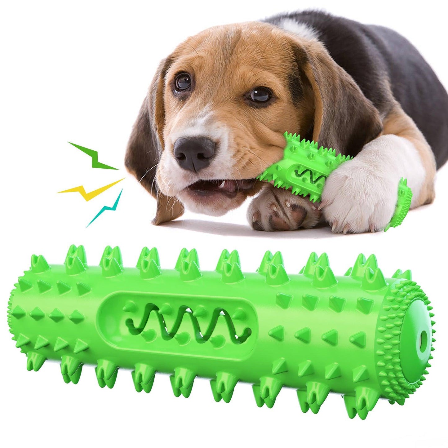 2-in-1 Dog Toothbrush Chew Toy - Interactive Dental Stick for Teeth Cleaning & Teething Relief