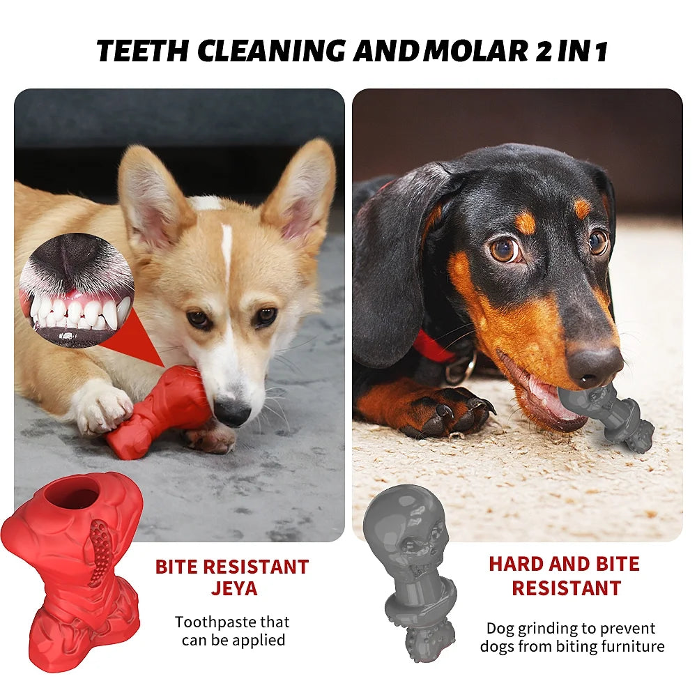 Skull Dog Toys– Durable Dog Toys for Aggressive Chewers & Chew Toy Non-Toxic Food Safe Natural Rubber