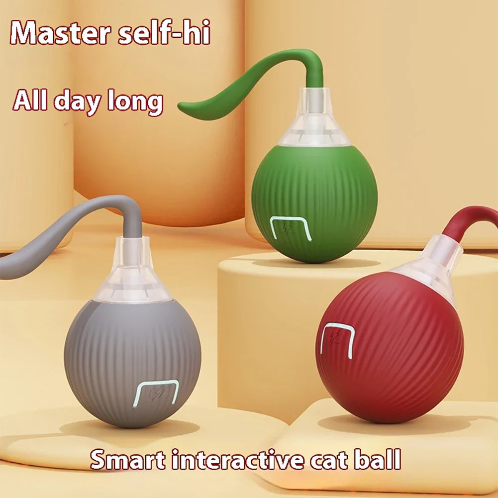 Smart Rechargeable Rolling Ball Toy - USB Interactive Self-Moving Pet Toy for Cats & Small Dogs