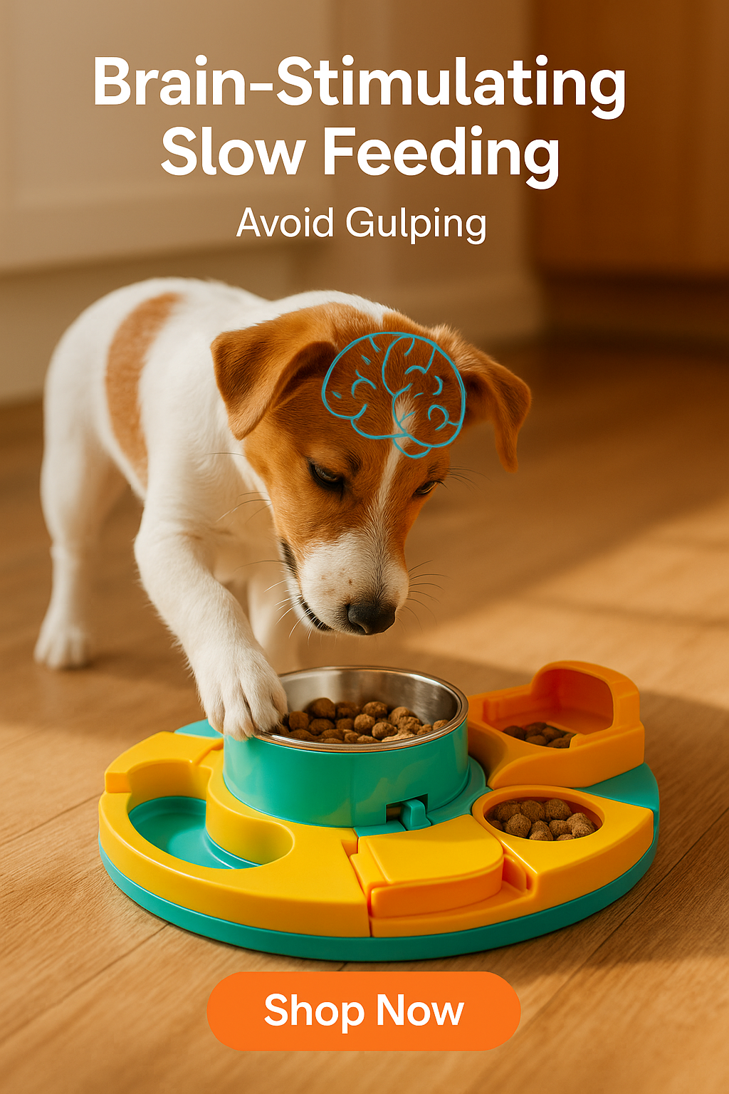 Interactive Puzzle Feeder for Dogs - Slow Feeder Bowl with IQ Training Games for Mental Stimulation
