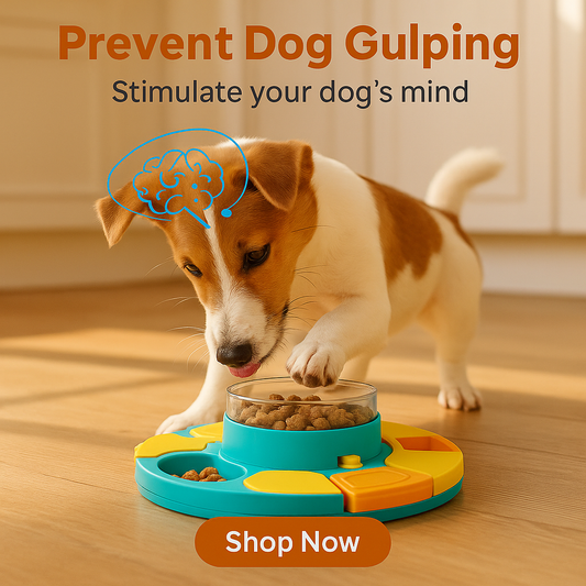 Interactive Puzzle Feeder for Dogs - Slow Feeder Bowl with IQ Training Games for Mental Stimulation