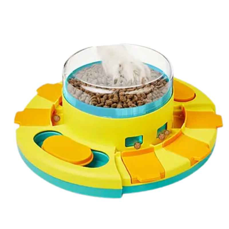 Interactive Puzzle Feeder for Dogs - Slow Feeder Bowl with IQ Training Games for Mental Stimulation